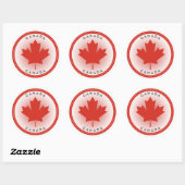 Canada Maple Leaf Circle Shape Ronde Sticker (Vel)