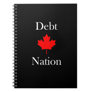 Canada Maple Leaf Debt Nation donkere kleur Notitieboek