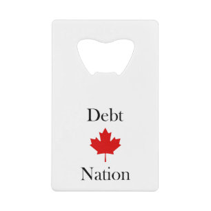 Canada Maple Leaf Debt Nation Light-Color Kredietkaart Flessenopener