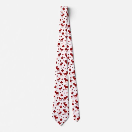 Canada Maple Leaf en Moose Pattern Stropdas (Voorkant)