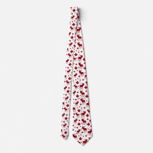 Canada Maple Leaf en Moose Pattern Stropdas (Achterkant)