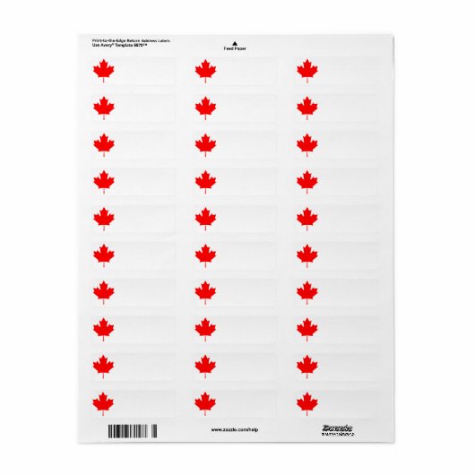 Canada Maple Leaf Etiket (Full Sheet)