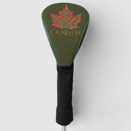 Canada Maple Leaf Fiery Golf Driver Hoesje Golfheadcover (Voorkant)