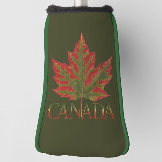 Canada Maple Leaf Fiery Golf Putter Hoesje Golfheadcover (Draai 90)