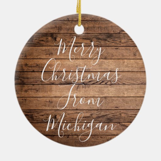 Canada Maple Leaf Flag Custom Naam- Jaar Keramisch Ornament (Achterkant)