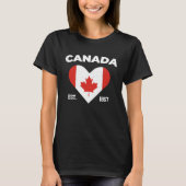 Canada Maple Leaf Flag Heart Canadian Patriot Van T-shirt (Voorkant)