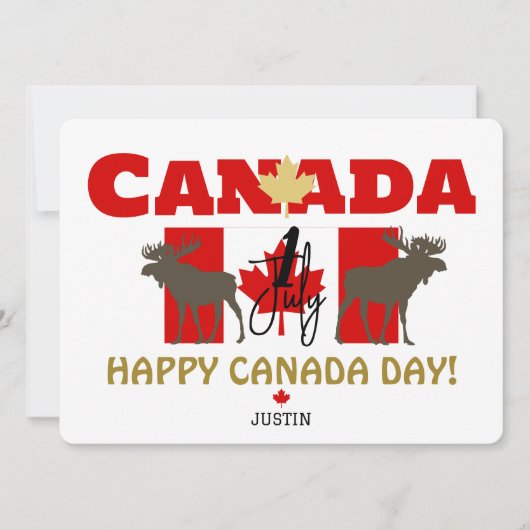 Canada Maple Leaf, Happy Canada Day, 1 juli Feestdagenkaart (Voorkant)