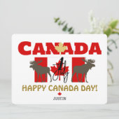 Canada Maple Leaf, Happy Canada Day, 1 juli Feestdagenkaart (Staand voorkant)