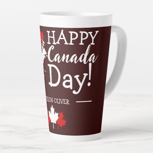 Canada Maple Leaf, Happy Canada Day, 1 juli Latte Mok (Rechterhoek)