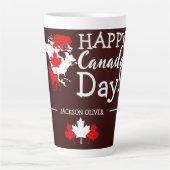 Canada Maple Leaf, Happy Canada Day, 1 juli Latte Mok (Voorkant)