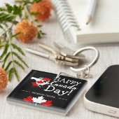 Canada Maple Leaf, Happy Canada Day, 1 juli Sleutelhanger (Voorkant Rechts)