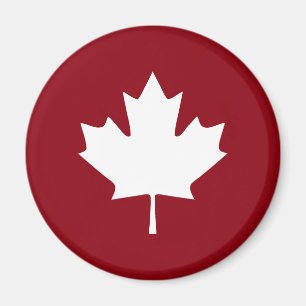 Canada Maple Leaf Magnet - Reverse Colors Magneet