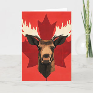 Canada Maple Leaf Moose Feestdagen Kaart