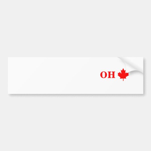 canada maple leaf, OH Bumpersticker (Voorkant)