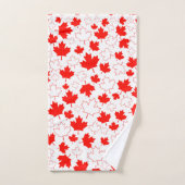 Canada Maple Leaf Red White Random Patroon Bad Handdoek (Handdoek)
