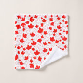 Canada Maple Leaf Red White Random Patroon Bad Handdoek (Wasdoekje)