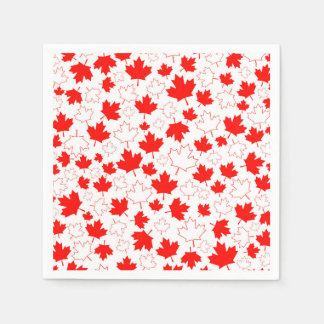 Canada Maple Leaf Red White Random Patroon Servet