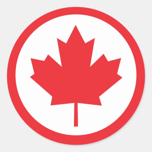 Canada Maple Leaf Ronde Sticker (Voorkant)