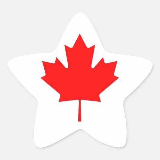 Canada Maple Leaf Ster Sticker (Voorkant)