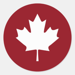 Canada Maple Leaf Sticker - omgekeerde kleuren