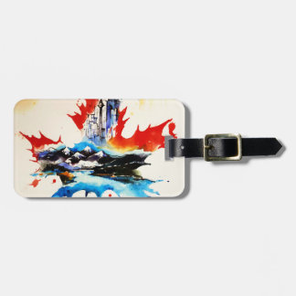 Canada Maple Leaf Travel Love Waterverf Bagagelabel