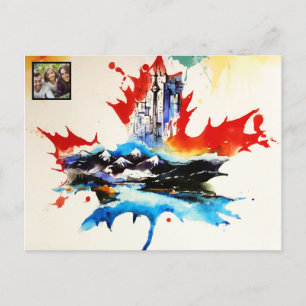  Canada Maple Leaf Travel Love Waterverf Feestdagenkaart