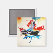  Canada Maple Leaf Travel Love Waterverf Magneet (Voorkant / Achterkant)