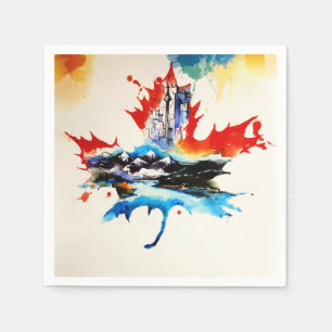Canada Maple Leaf Travel Love Waterverf Servet