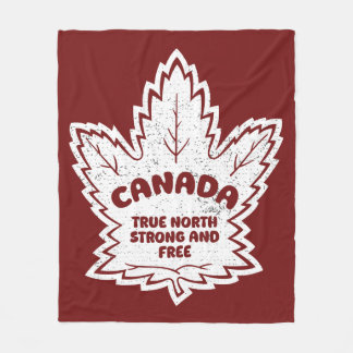 Canada Maple Leaf True North Sterk en vrij Fleece Deken
