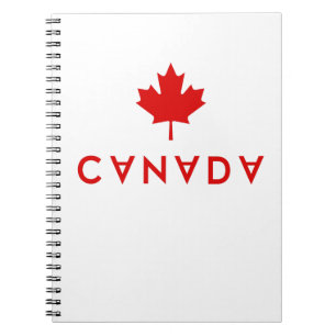 Canada Maple Leaf Upside Down Lettering Color Notitieboek