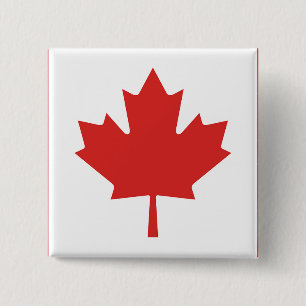 Canada Maple Leaf Vierkante Button 5,1 Cm