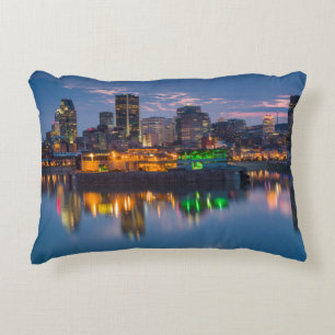 Canada, Montreal, silhouet en Oude Haven Accent Kussen