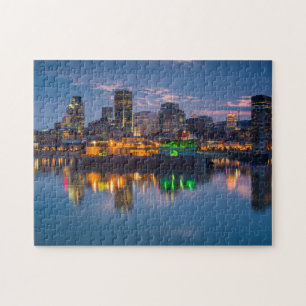 Canada, Montreal, skyline en oude haven Legpuzzel