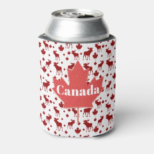 Canada Moose en Maple Leaf Bier Koeler (Blikje Achterkant)