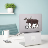 Canada Moose Stickers Canada Souvenir Stickers (Laptop op bureau)