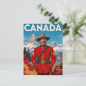 Canada Mountie Vintage Art Briefkaart (Staand voorkant)