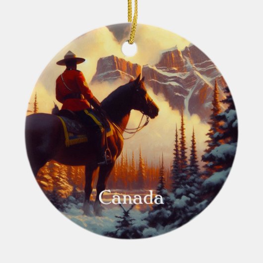 Canada Mounty Rockies Christmas Tree Ornament (Voorkant)
