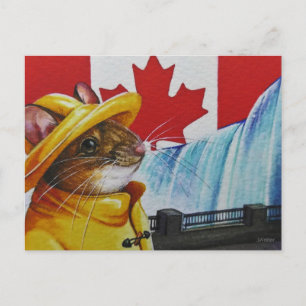 Canada Mouse in Niagara Herfst Waterverf Art Briefkaart