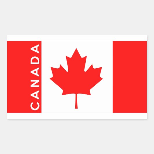 canada - naam van het vlaggensymbool rechthoekige sticker (Voorkant)