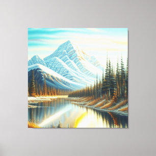 Canada Natuur Landschap - Verbluffende bergkunst Canvas Afdruk