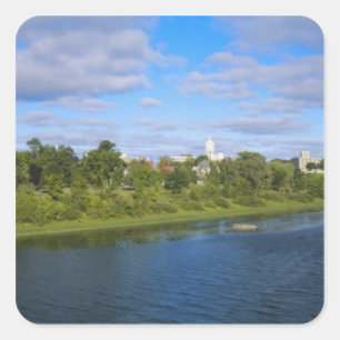 Canada, New Brunswick, Fredericton, City uitzicht Vierkante Sticker