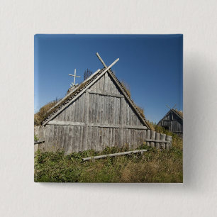 Canada, Newfoundland en Labrador, L'Anse Aux 3 Vierkante Button 5,1 Cm