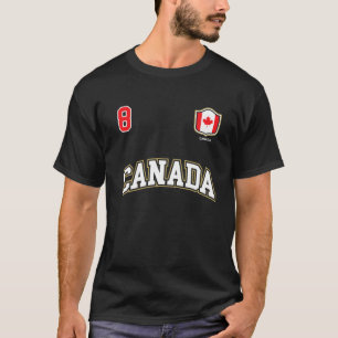 Canada Nummer 8 Canadese Team Sports Hockey Soccer T-shirt