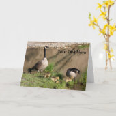 Canada Oies et bébés Carte photo de la nature (Fleur jaune)