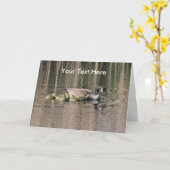 Canada Oies et bébés Carte photo de la nature (Fleur jaune)