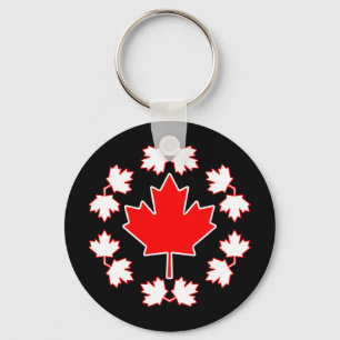 Canada-ontwerp van bladcirkel met mazen sleutelhanger