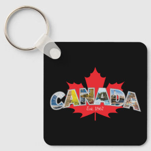 "Canada Oost. 1867-inch met leder uit mazen Sleutelhanger