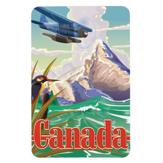 Canada Oude Reisposter Magneet (Verticaal)