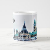 Canada Parliament Buildings Snow Souvenir Extra Grote Beker (Voorkant)