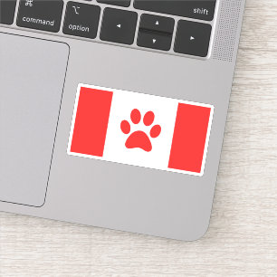Canada Paw Flag - Funny Canadian Flag Sticker